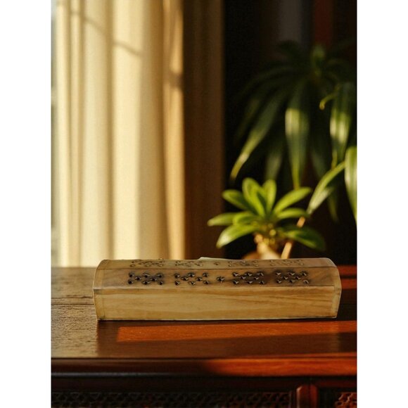 Wooden Incense Burner Box Holder Aromatherapy Cone Stick Storage Rustic Decor - Picture 5 of 9